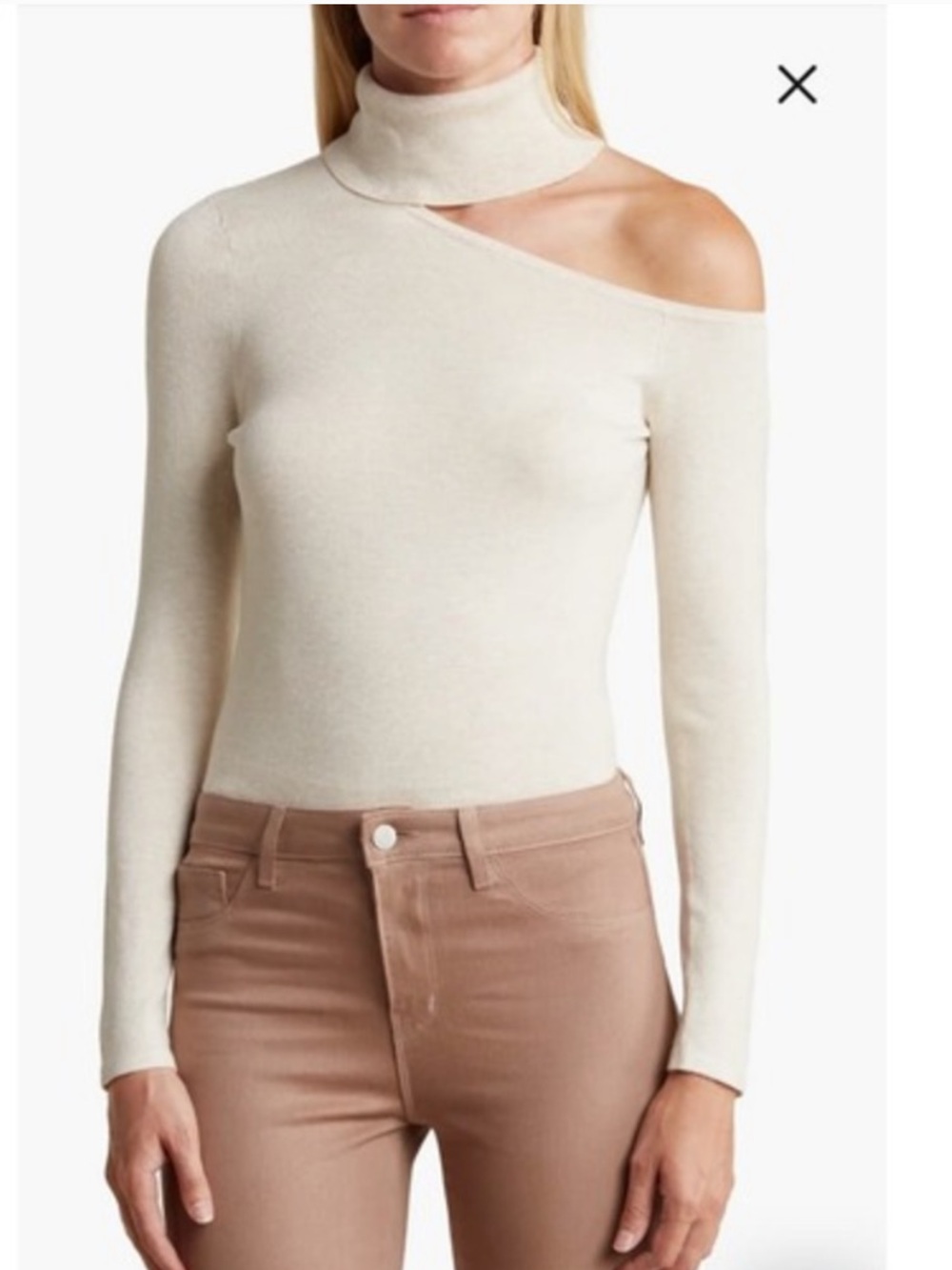 L’AGENCE Beige Nicky Cut Out Sweater Size Small